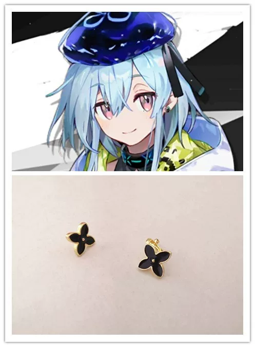 Ear clips, earrings, accessory, cosplay, four-leaf clover, (Physicals)
