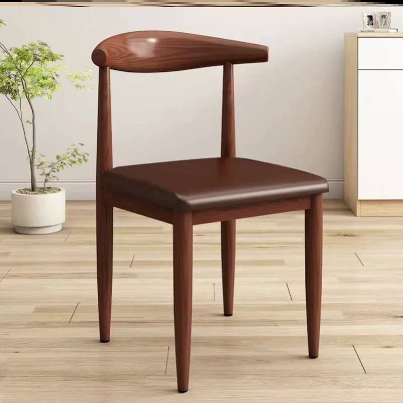 Ghế ăn tựa lưng sừng ghế nhà hiện đại đơn giản bàn ăn ghế Bắc Âu bàn sắt phân nhà hàng giả gỗ nguyên khối 