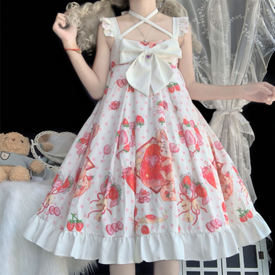 taobao agent Genuine design strawberry, cute summer dress, Lolita style, lifting effect, Lolita Jsk
