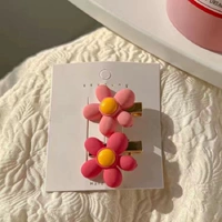 Заколка для волос, в цветочек, 4 пары, 8 шт