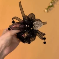 Черный европейский корневой марлей большие кишки для волос кишечника