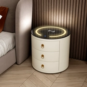 Bàn cạnh giường ngủ mini thông minh theo phong cách châu Âu hiện đại điều khiển bằng giọng nói tab đầu giường hình tròn