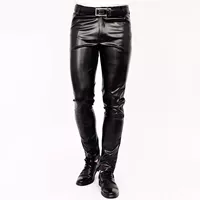 Slim-fit Leather Pants Men's Pencil Pants Tight Elastic Pant