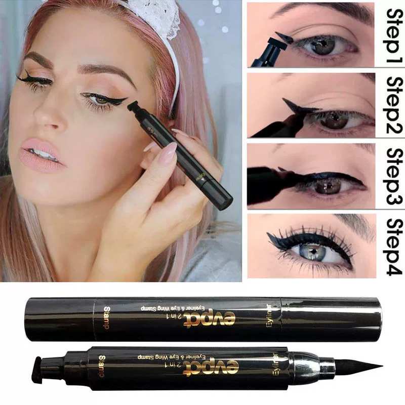 2 in 1 Eyeliner Stamp DoubleNDED Liquid Eyeliner Pencil Wa