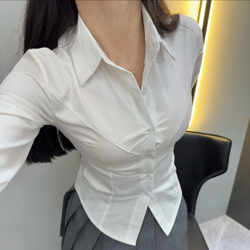 ウエストシャツ JK ベーシック長袖半袖純粋な欲望のカレッジスタイルトップス春秋とスリムな白いシャツ付き女性用