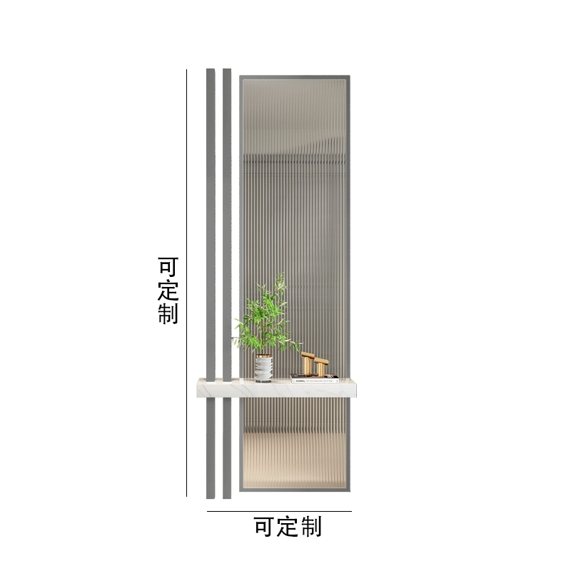 Tùy chỉnh 
            màn hình kính Changhong lối vào phòng khách lối vào phòng tắm rèn sắt thép không gỉ hiện đại ánh sáng đơn giản sang trọng lá chắn vach ngan phong 
