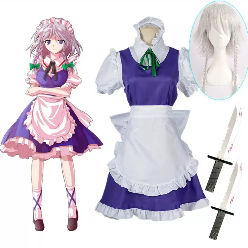 Косплей костюм Изайои Сакуя из аниме Touhou Project