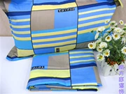 Màu xanh kẻ sọc Cotton Sinh viên Đơn đôi Twill Tấm Nệm Nệm Bông Gối Chăn Ba hoặc Bốn Bộ