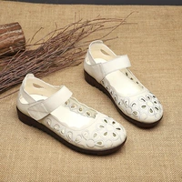 Обувь для матери, дышащие сандалии, из натуральной кожи, для среднего возраста