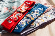[] Tang Gu Bảy phòng thu đầu gió nhảy váy thêu quần áo Trung Quốc thiết kế ban đầu vải độc quyền - Vải vải tự làm