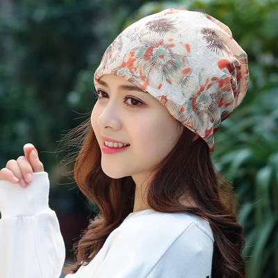 帽子女春夏套头透气化疗帽女薄光头睡帽堆堆百搭头巾女月子包头帽