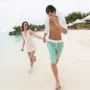 Mùa hè 2019 cặp đôi đồ bơi tuần trăng mật ảnh cưới phù hợp với kích thước lớn bãi biển bãi biển chống nắng kỳ nghỉ nam nữ - Vài đồ bơi 	đồ đôi đi biển màu trắng	