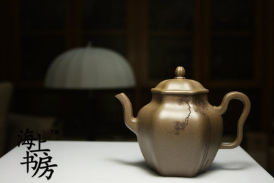 Морская учебная комната yixing Zisha Pot Line Line All ручная 300 мл крабовая раковина зеленый квадрат специализированная оптовая оптом оптом