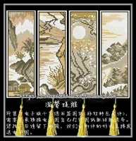 Cross -STITCH RAST RE -Painted Drawings закладки 4 Выберите 1 чернила четырех сезонов ландшафтные пейзажи (4 Рисунок 8 Юань)
