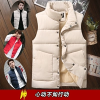 Cặp đôi mẫu áo vest cotton nam thu đông nam thanh niên dày nam nữ hoang dã áo vest ngắn phiên bản Hàn áo thun polo nam