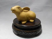 Bộ sưu tập để chơi Yixing cát màu tím trà pet điêu khắc đồ trang trí handmade chơi trà Vàng Thỏ thỏ Hoàng Đạo chất lượng cao phần bùn