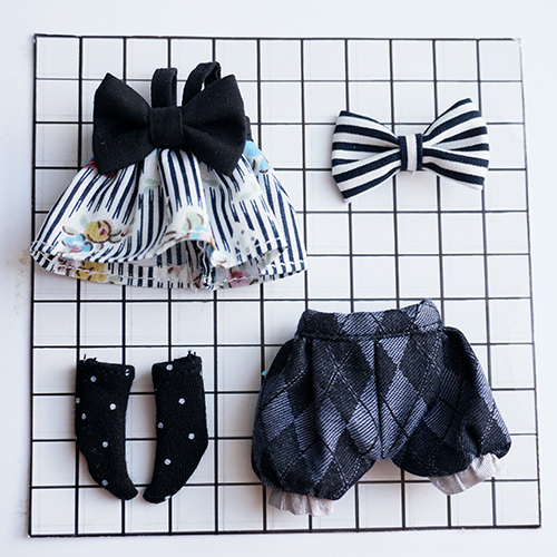 Black Butterfly (Hairpin + Skirt + Bloomers + Socks)long Xin leaf OB11 Plastid bjd  summer autumn suit 618 Great promotion GSC clay Various 12 branch BJD Meijie pig