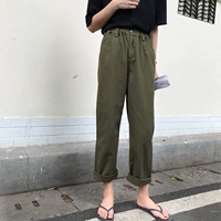 Штаны для школьников, в корейском стиле, высокая талия, свободный прямой крой