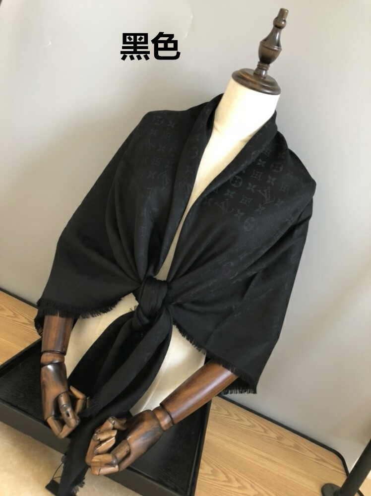 BlackStar of the same style Classic style Denim blue Large square towel Versatile scarf Autumn and winter wool real silk Shawl two-sided Silk scarf female
