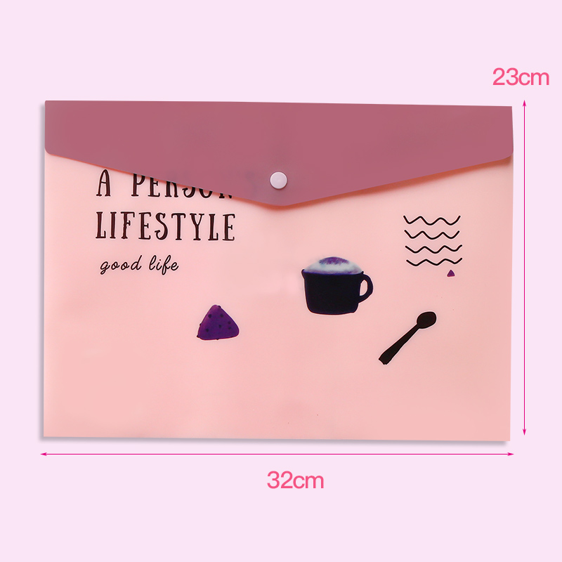 A Person's Way Of LifeKorean version student lovely A4 test paper file pocket fresh Broken flower folder Button data bag Office Supplies