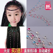 Trẻ em Hàn Quốc bện chuỗi tóc chuỗi cô gái rhinestone vương miện headdress con tóc dây tóc phụ kiện cô bé công chúa chuỗi