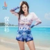 Quần áo đi biển nữ size lớn chất béo mm rộng chạy áo blouse mùa hè set áo nóng hàn quốc ngoài áo tắm - Bộ đồ bơi hai mảnh hình ảnh áo tắm 2 mảnh Bộ đồ bơi hai mảnh