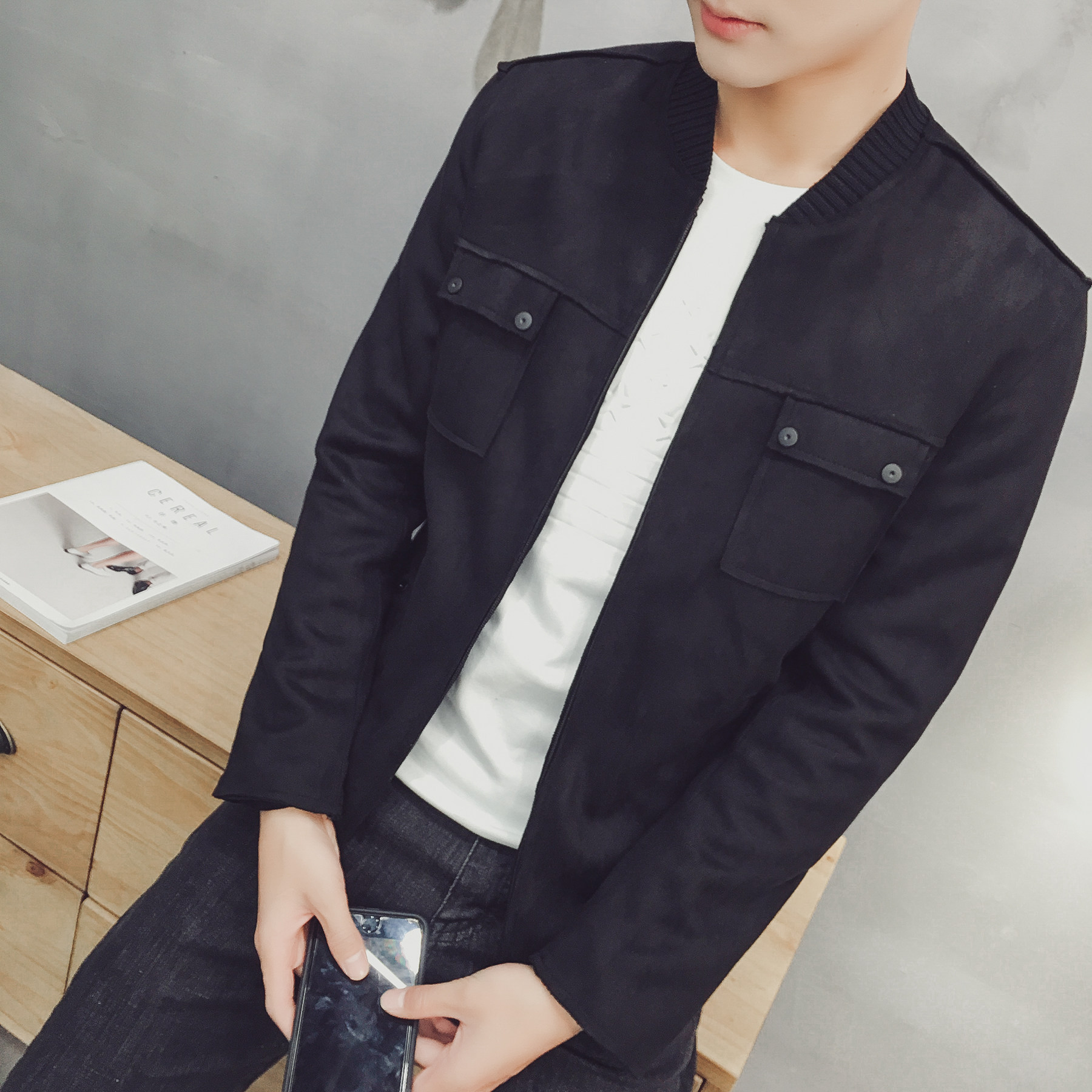 2018新款青年男士外套夹克棒球服韩版潮装男装上衣jk838/p120