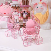 Màu hồng bé xe hình dạng trang trí trang trí lưu trữ vẻ đẹp trứng màu trang điểm trứng lưu trữ giỏ mua hàng trang trí chụp đạo cụ