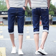 Mùa hè của nam giới quần short denim triều nam ngắn quần đoạn mùa hè Hàn Quốc Slim mỏng quần chân quần 7 điểm