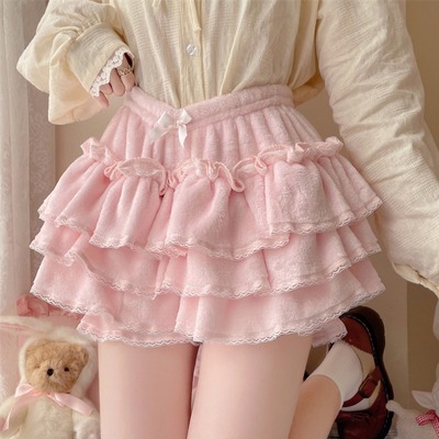 taobao agent Demi-season warm safe pleated skirt, Lolita style