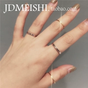 Phiên bản tiếng Nhật và tiếng Hàn của đơn giản cơ bản siêu mịn vàng hồng và bạc xếp chồng đeo ngón trỏ đeo nhẫn đeo nhẫn nữ