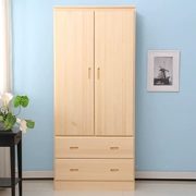 Tủ quần áo gỗ thông tùy chỉnh tủ quần áo gỗ lớn lưu trữ hai cửa năm tủ tùy chỉnh tủ quần áo đơn giản - Buồng