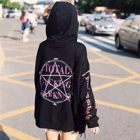 1951#vetements 五芒星魔法阵 bf风高街 潮牌刺绣连帽套