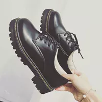 Giày mùa thu retro giày nhỏ phụ nữ 2017 new British cao đẳng gió dày duy nhất giày thấp để giúp phẳng giày thường giày boot nữ hàn quốc