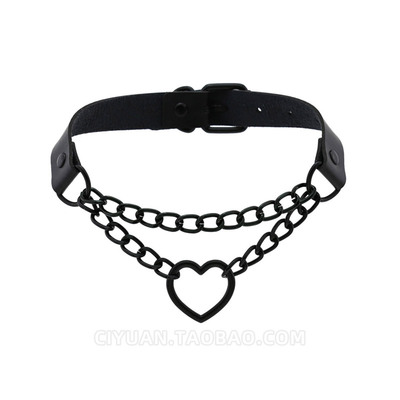 taobao agent Chain heart-shaped, choker, harness, accessory, Lolita style, punk style