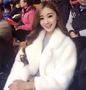 2018 mới Hained phiên bản Hàn Quốc của áo khoác lông nữ dài lông dày giả lông chồn sang trọng là mỏng