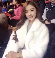 2018 mới Hained phiên bản Hàn Quốc của áo khoác lông nữ dài lông dày giả lông chồn sang trọng là mỏng áo lông cừu hàn quốc