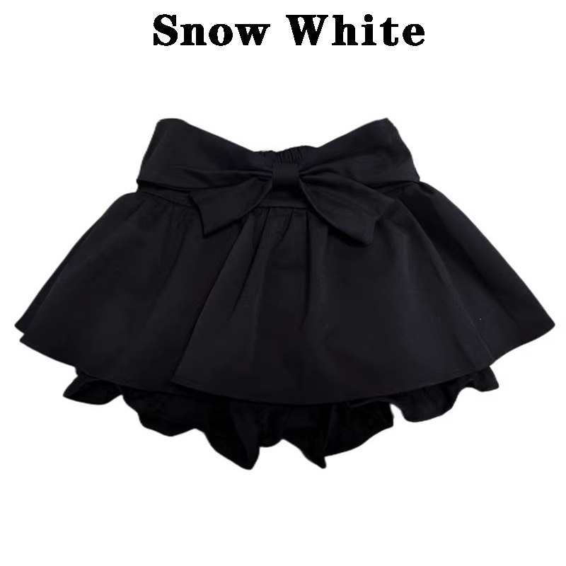 Snow White long leg special effect Sweet girl feels bow pants skirt summer 2023 simple black wild skirt