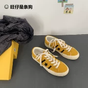 Wang Tsai 2019 mới giày vải mờ cổ điển nữ sao retro thấp để giúp giày lật lông học sinh - Plimsolls