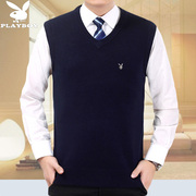 Mùa thu và mùa đông cashmere vest nam trung niên của nam giới len áo len vest V-Cổ vest trong người già dày áo len