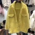 Phiên bản mới của Hàn Quốc lông nhung nước lông vàng một chiếc áo khoác nữ mùa đông lông ngắn lỏng Áo khoác ngắn