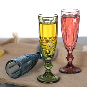 [Ba Gói] retro màu nổi sâm banh kính sáng tạo cốc nước thủy tinh cốc rượu vang đỏ rượu vang thủy tinh