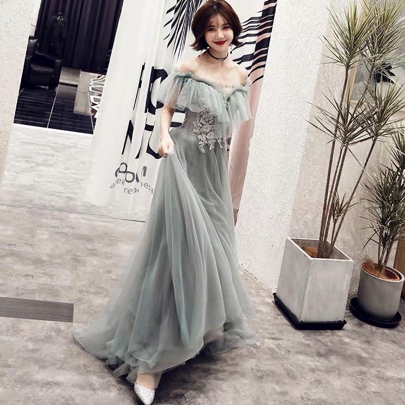 Evening dress, long elegant skirt for elementary school students, 2019