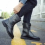 Giày nam mùa thu và mùa đông Martin boot phiên bản Hàn Quốc xu hướng cao giúp giày da cao cổ đế xuồng cao cổ Anh giày boot nam chính hãng