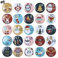 24PCS Christmas Badges Gift Bag Countdown Pin No. Brooch