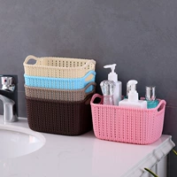Пластиковая система хранения, плетеная настольная корзина для хранения, коробка для хранения для ванны