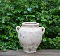 Европейский стиль ретро глиняный керамический керамический артефакт грубая керамика делает старую вазу бинокулярный гончар