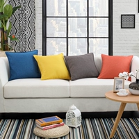 Mỹ tối giản sofa màu xanh gối mới của Trung Quốc hiện đại màu rắn hai mặt đệm gối mô hình trang trí phòng vải chăn gối 2 trong 1