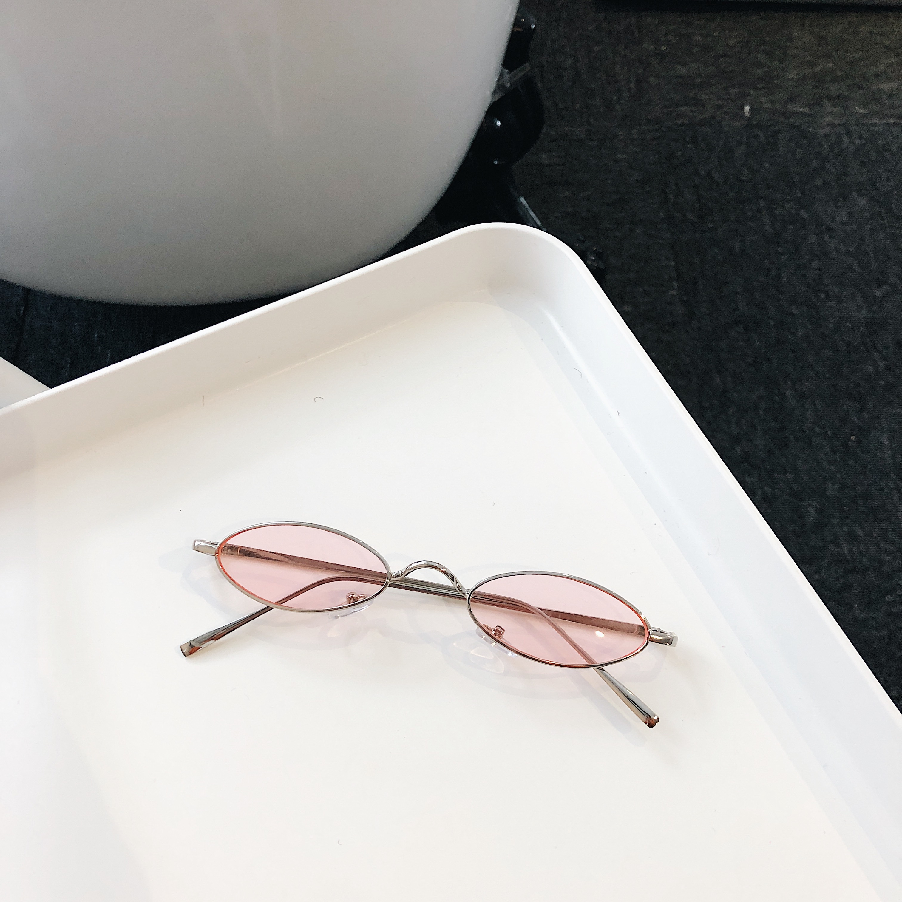 PinkRetroCatEyeSunglassesWomenYellowRedLensSunglassesF