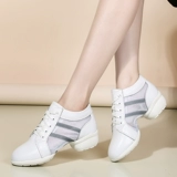 Танцующая сетчатая дышащая обувь, из натуральной кожи, мягкая подошва